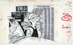 AL JAFFEE - MAD #235 ELECTED: GAS STATIONS ORIG ART