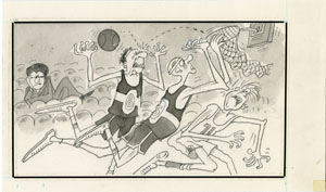 PETER PAUL PORGES - MAD #212 BASKETBALL ORIG ART