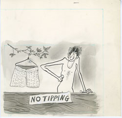 P.P.  PORGES - MAD #227 SLOW/LAZY NUDIST CHECK ROOM ART
