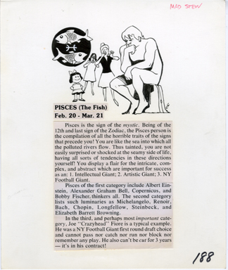BOB CLARKE - MAD STEW (1978) ZODIAC: PISCES/THINKER ART
