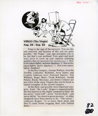 BOB CLARKE - MAD STEW (1978) ZODIAC: VIRGO VIRGIN ART