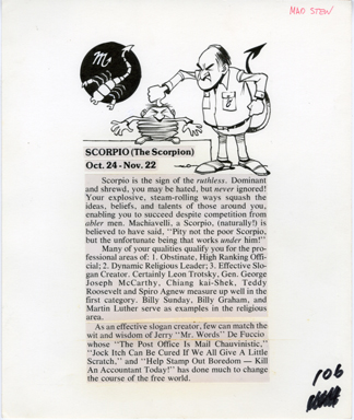 BOB CLARKE - MAD STEW (1978) ZODIAC: SCORPIO ORIG ART
