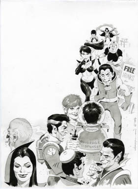 MIKE HOFFMAN - VAMPIRE COCKTAIL PARTY ORIG ART