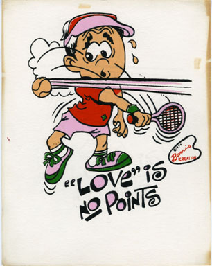 GEORGE BARRIS - SILKSCREEN TENNIS PRINT: LOVE IS POINTS