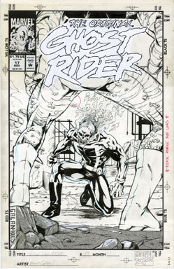 MANNY GALAN - GHOST RIDER #17 COVER ORIGINAL ART (1993)