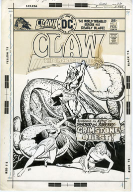 ERNIE CHAN - CLAW THE UNCONQUERED #5 ORIG COVER ART '76