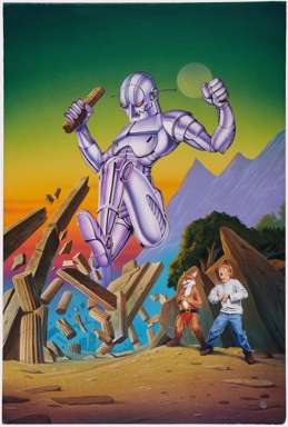 CHILDREN'S BOOK PURPLE ROBOT ORIGINAL COVER ART