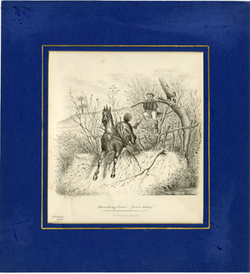 ENGLISH HUMOR ILLUSTRATION (1866) - STRANGE MOUNT/HORSE