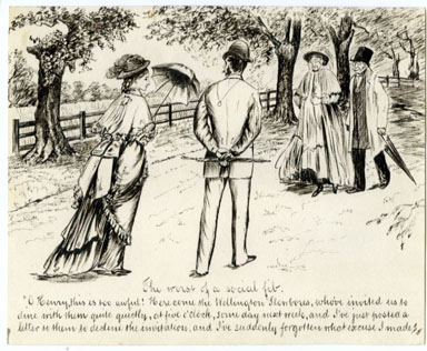 GEORGE DU MAURIER - PUNCH MAGAZINE ILLO 1875 SOCIAL FIB
