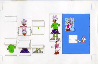 DISNEY ACTIVITY BOOK: GAMES PGS 16/17 ART  DAISY DUCK