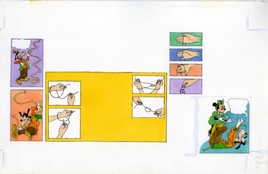 DISNEY ACTIVITY BOOK: MAGIC PGS 10/11 ORIG ART  MINNIE