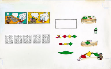 DISNEY ACTIVITY BOOK: MAGIC PGS 28/29 ORIG ART GRANDMA