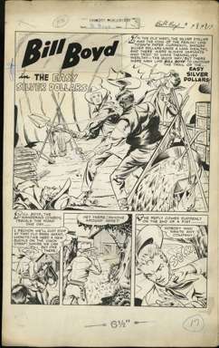 BILL BOYD WESTERN #9 PAGE 17 ORIG ART SILVER DOLLARS