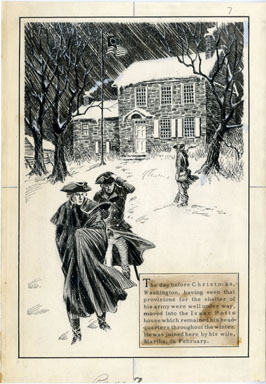 FRED RAY - VALLEY FORGE PG 7 ORIG ART GEO. WASHINGTON