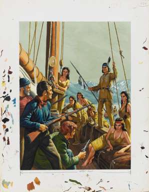 MORT KUNSTLER - FOR MEN ONLY COVER ORIGINAL ART 1958