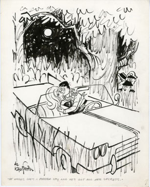 AL KAUFMAN - ROMP MAGAZINE (1964) GAG CARTOON ORIG ART
