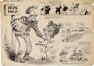 BRUCE RUSSELL - Orig SPORTS Cartoon  1st USC-UCLA GAME