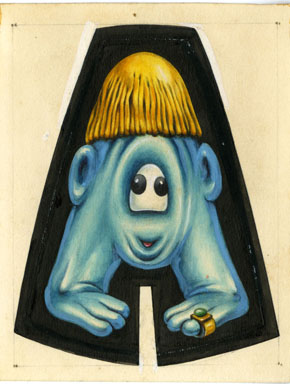 NORMAN SAUNDERS - NUTTY INITIAL STICKERS: "A" ORIG ART