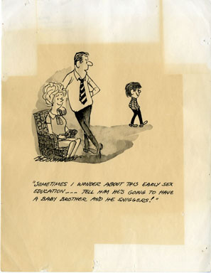 GLENN BERNHARDT - GIRLIE CARTOON ORIG ART SEX EDUCATION