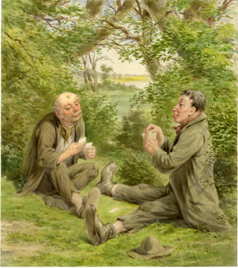 H.C. MAGUIRE - CARD PLAYERS ILLUSTRATION ORIGINAL ART