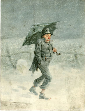 H.C. MAGUIRE -TRANSIENT SNOWSTORM ILLUSTRATION ORIG ART