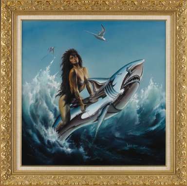 JULIE BELL - HEAVY METAL COVER ORIG  ART STEEL SHARK