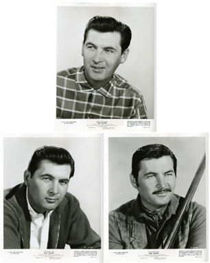 FESS PARKER - 3 VINTAGE OLD YELLER PUB. STILLS (1957)
