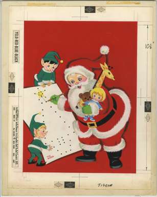 SANTA'S DOT TO DOT - Original COVER ART - Circa 1960s