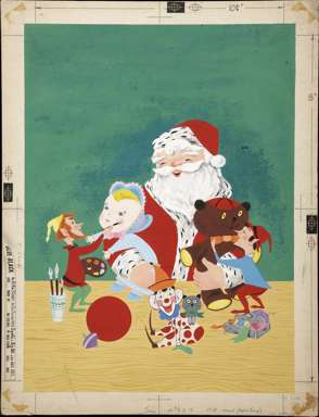 SANTA'S BIG BOOK - Original COVER ART - Circa 1960s
