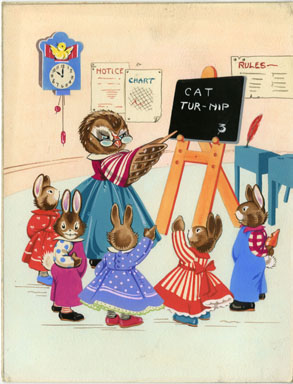 PEGGY RUSHTON - ROUND THE CLOCK PG 4 ORIG ART  TEACHER