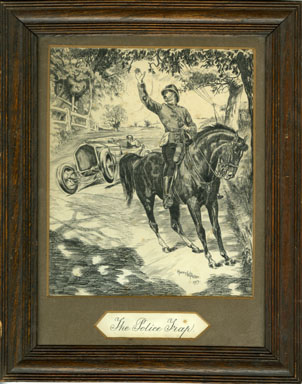 HARRY W POTTER - POLICE TRAP ILLUSTRATION ORIG ART 1913