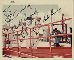 GEMINI V CREW PHOTO SIGNED BY GORDON COOPER PETE CONRAD