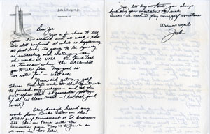 JACK SWIGERT HANDWRITTEN/SIGNED LETTER - NASA BILL