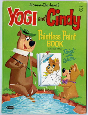 YOGI BEAR & CINDY PAINTLESS PAINT BOOK (Whitman, 1961)