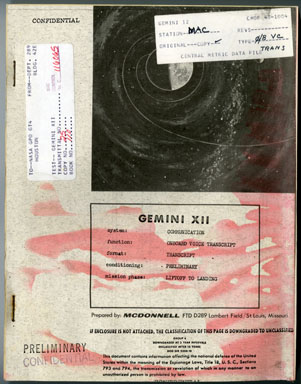 NASA -GEMINI XII ONBOARD VOICE TRANSCRIPT LOVELL ALDRIN