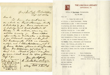 R. SHELTON MACKENZIE (AUTHOR) - HANDWRITTEN LETTER 1860