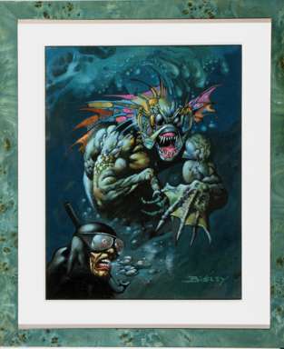 SIMON BISLEY - FISH-MAN AND DIVER PAINTING ORIGINAL ART