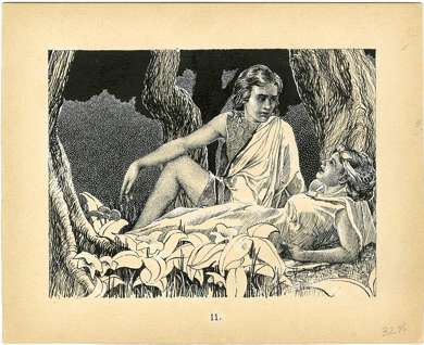 VIRGIL FINLAY - MIDSUMMER NIGHT'S DREAM pg 35 ILLO 1935
