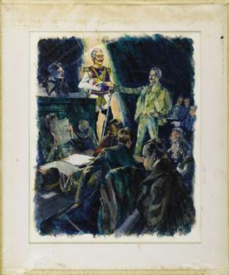 BERNARD L. D'ANDREA - "MOCK TRIALS" ILLUSTRATION ART