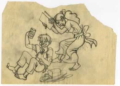 HANNES "HANS" BOK - BOY AND GIRL PENCIL ILLUSTRATION