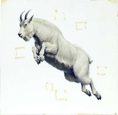 JOHN SCOTT - Orig MOUNTAIN GOAT Painting - WINCHESTER