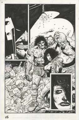 SIMON BISLEY - BODY COUNT #1 Pg 15 ORIG ART SPLASH PAGE