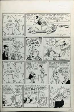 ED WHEELAN - FAT AND SLAT #1 PAGE 5 ORIGINAL ART (1947)