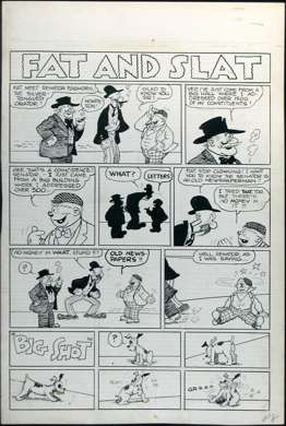 ED WHEELAN - FAT AND SLAT #1 PAGE 8 ORIGINAL ART (1947)
