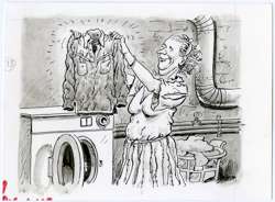 HARRY NORTH Orig Art MAD #247 PERMANENT PRESS - LIE!