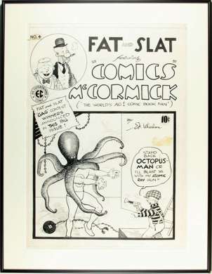 ED WHEELAN Orig FAT and SLAT #4 COVER Art - EC 1948
