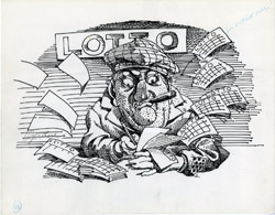 GARY GERSTEN - MAD #301 LOSING LOTTERY ORIG ART 1991