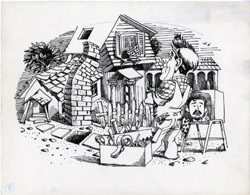 GARY GERSTEN - MAD #301 THIS OLD HOUSE ORIG ART