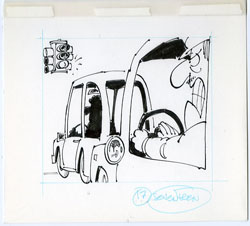 PAUL COKER JR. - MAD #256 DRIVING: RED LIGHT ORIG ART