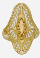 22K GOLD Navette Form RING - SHARON BUSH Collection